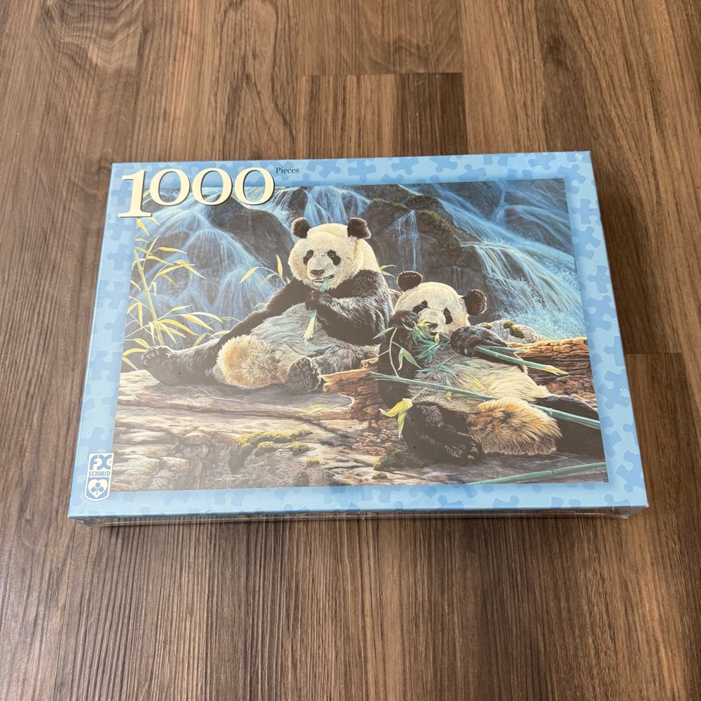 VTG New Sealed F. X. Schmid Puzzle Bamboo for Two Pandas 1000 Piece Jigsaw